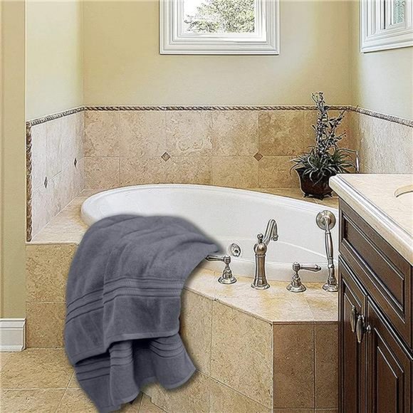 Set of 4,100% Pure Cotton Towels for Bathroom, 27x54 Soft & Absorbent - Picture 7 of 7